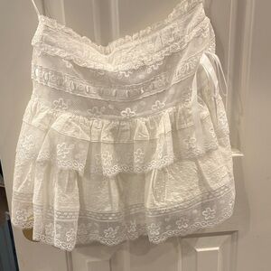 White Lace Ruffled Top